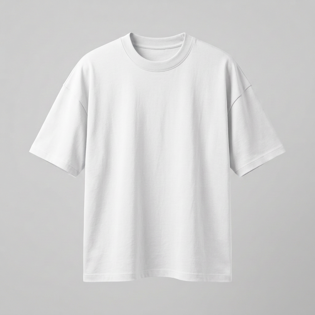 Front view of white oversized T-shirt