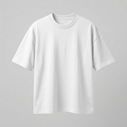 Front view of white oversized T-shirt